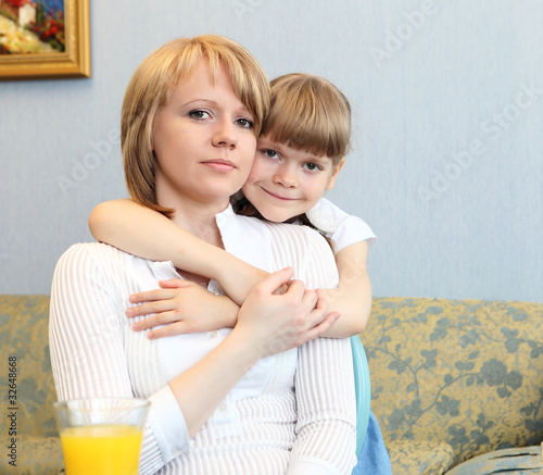 young mother with her little daughter