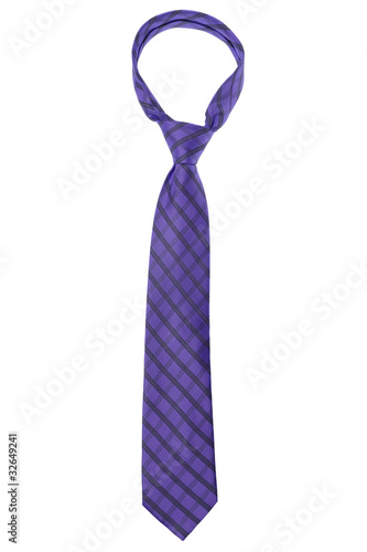 Fotografering checked dark violet tie