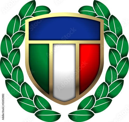 stemma tricolore personalizzabile con alloro vettoriale