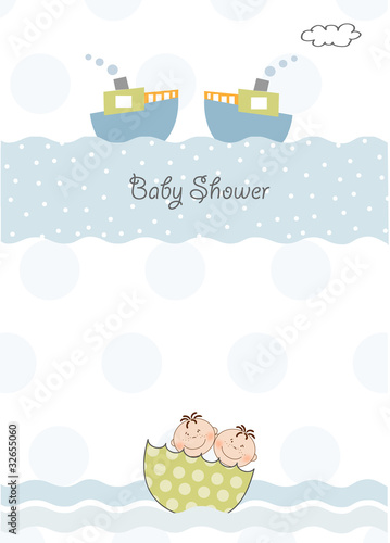 twins baby shower invitation