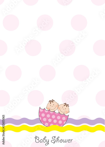twins baby shower invitation