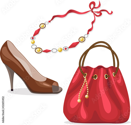 Set of women accessories.