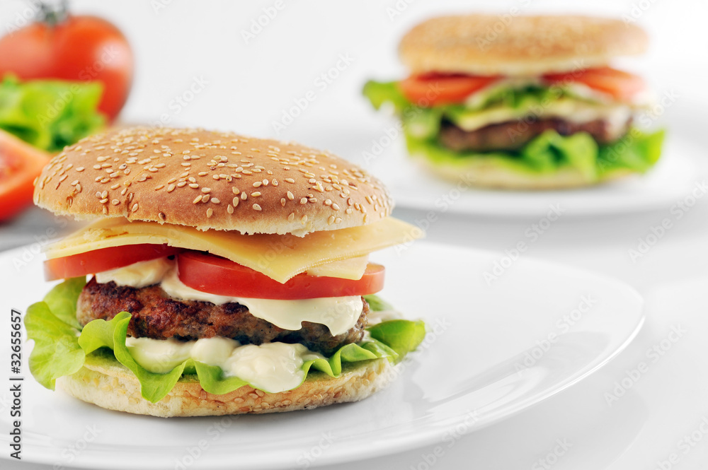 hamburger with cutlet hamburger with cutlet
