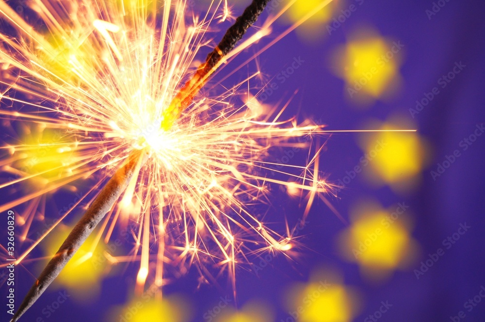 Obraz premium eu flag and sparkler