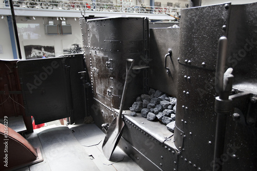 Detail of old steam locomotive
