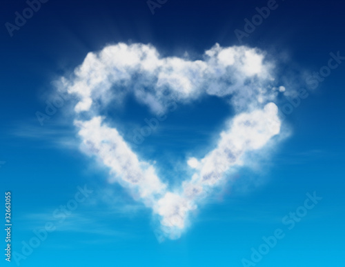 Cloud heart. Illustration.