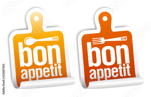 Bon appetit stickers set.
