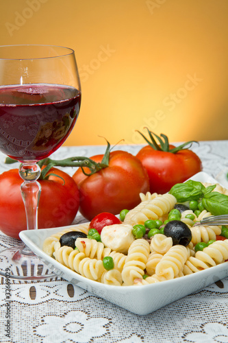 Pasta salad with mozzarella