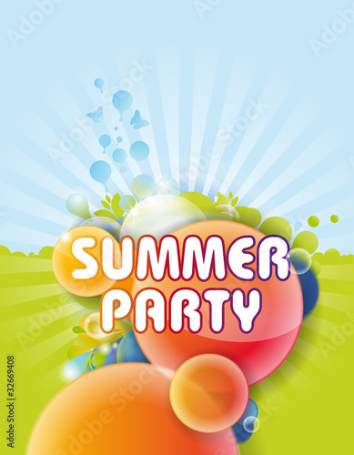 Summer Party Flyer Vector Background