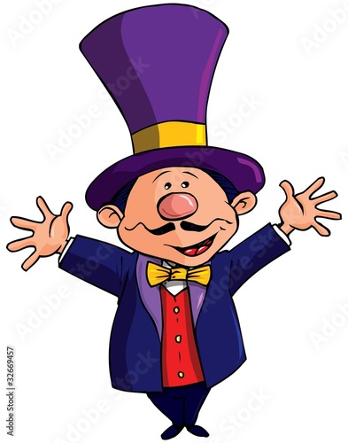 Cartoon Circus Ringmasterwith a top hat