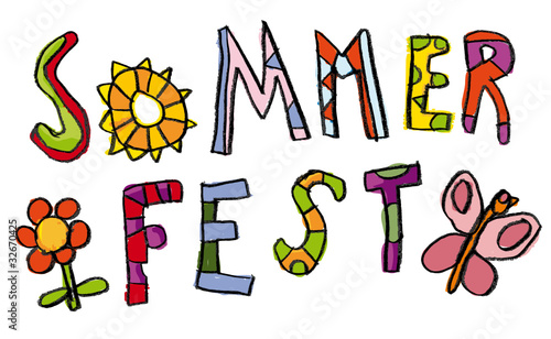 Kinder Schrift Sommerfest