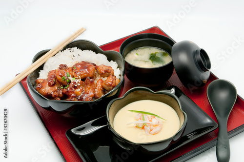 Rice with Chicken Teriyaki set