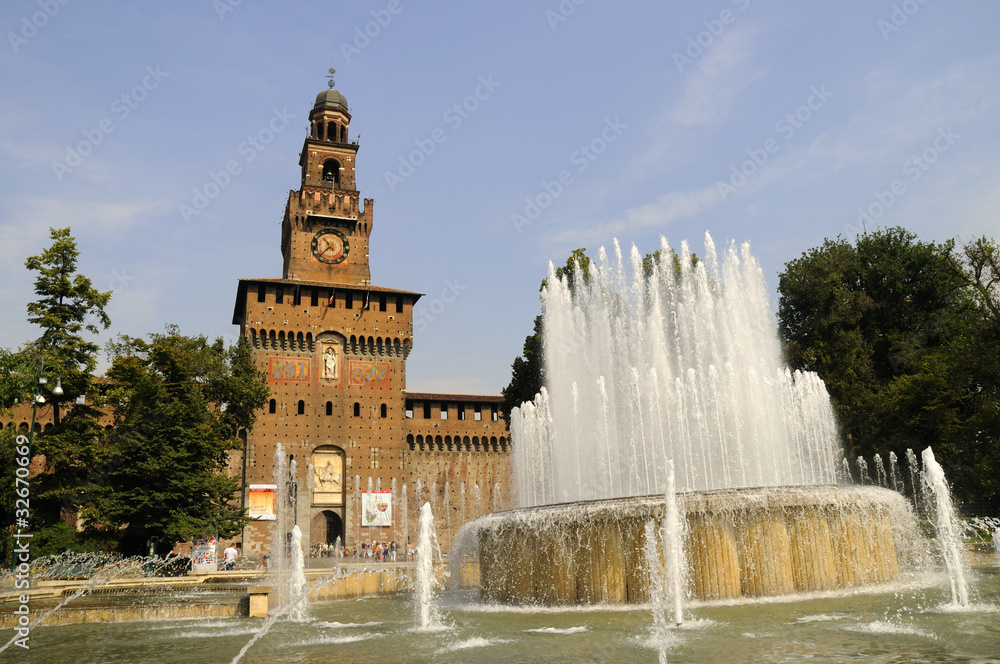 The Castle of the Sfzora Dukes of Milan Italy