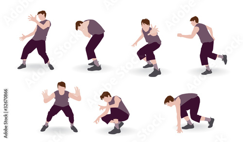 7 silhouettes d'attitudes sportives