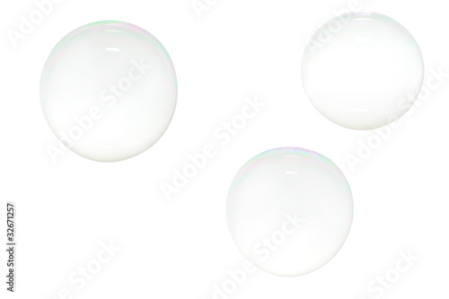 Bubbles on white background