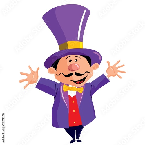 Cartoon Circus Ringmasterwith a top hat