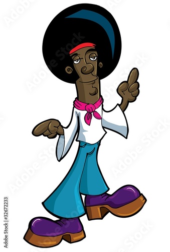 Groovy black man with a huge Afro