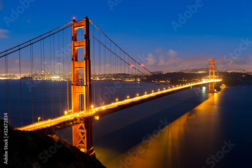 Golden Gate at night