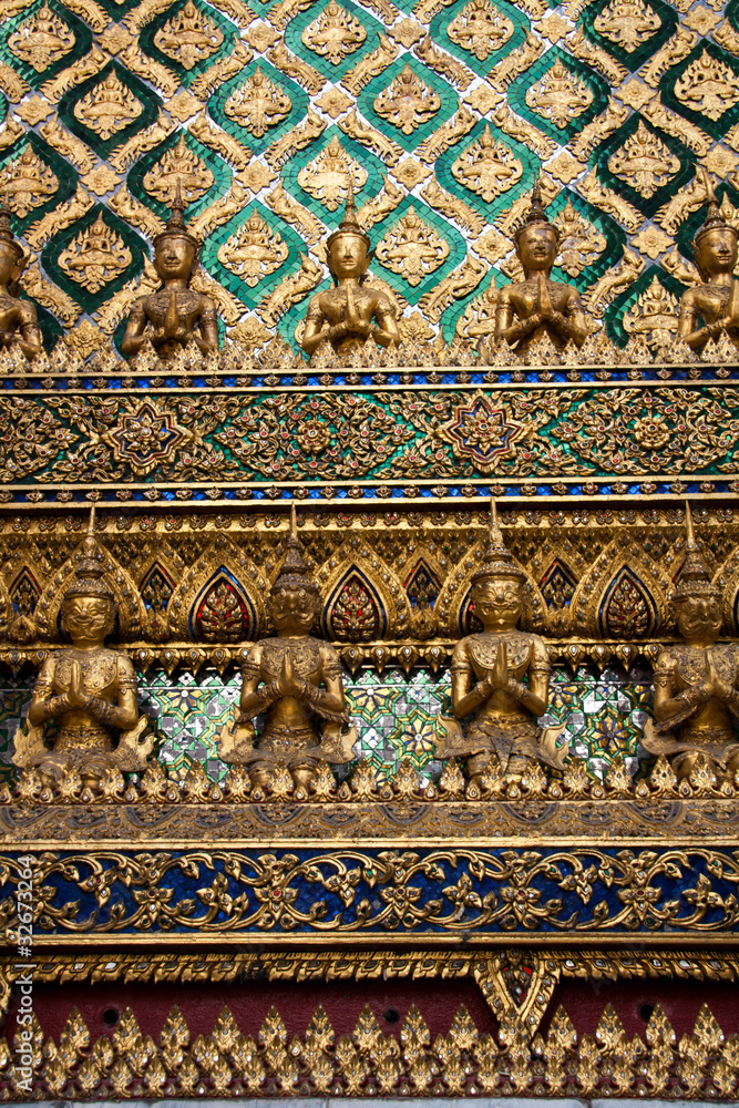 Golden Garuda statues at Wat Phra Kaew