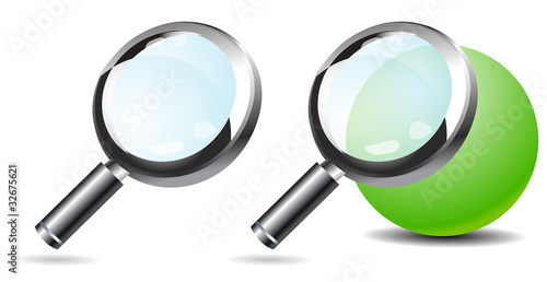 magnifying glass isolated on white with background