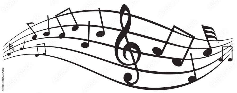 Music Theme Music Notes Stock Vector Adobe Stock