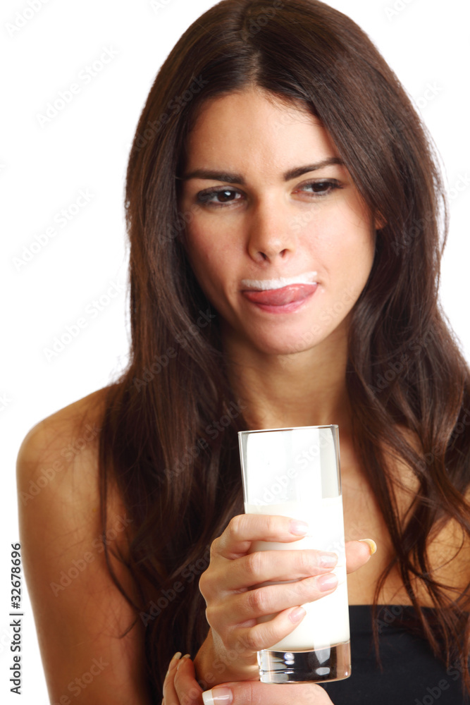 woman drink yogurt woman drink yogurt