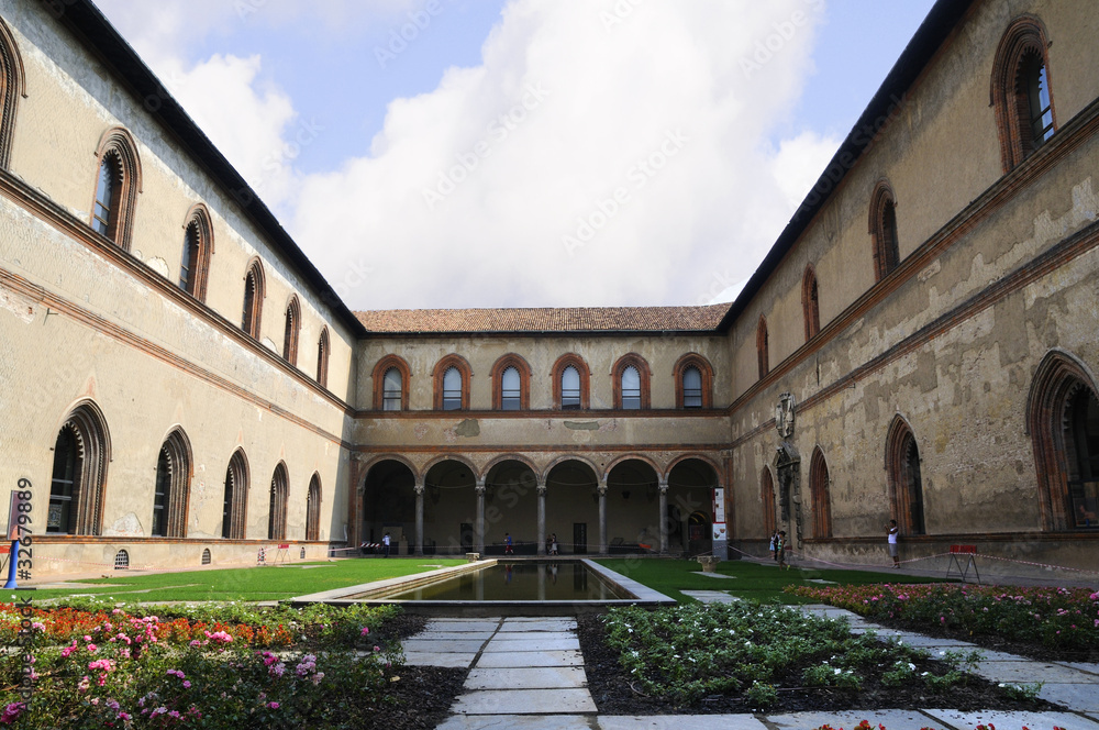 The Castle of the Sfzora Dukes of Milan Italy