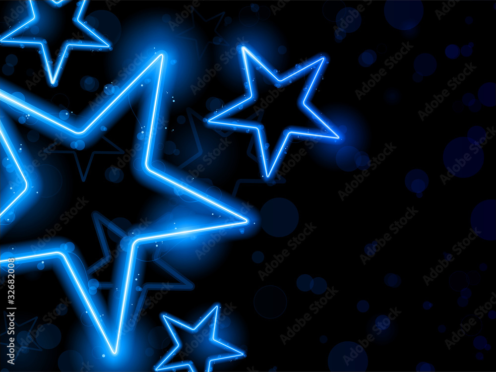 Glowing Neon Stars Background Glowing Neon Stars Background