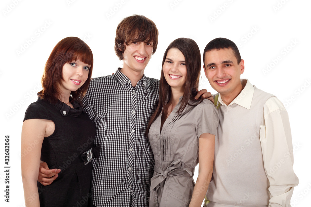 group students happy isolated on white group students happy isolated on white