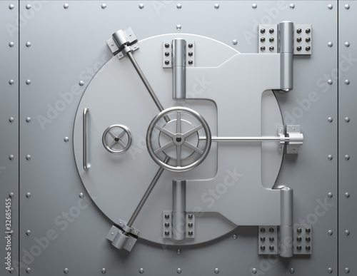 Bank vault closed. Computer generated image photo