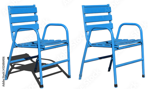 Fotografi chaise bleu détourer