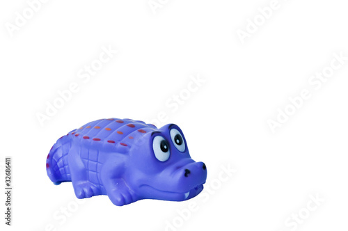 crocodile toy on white background