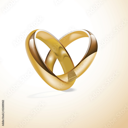 Vector golden wedding rings