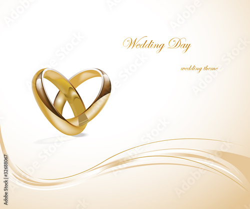 Two gold wedding rings design