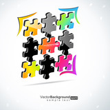 3d Colorful Puzzle Vector Design