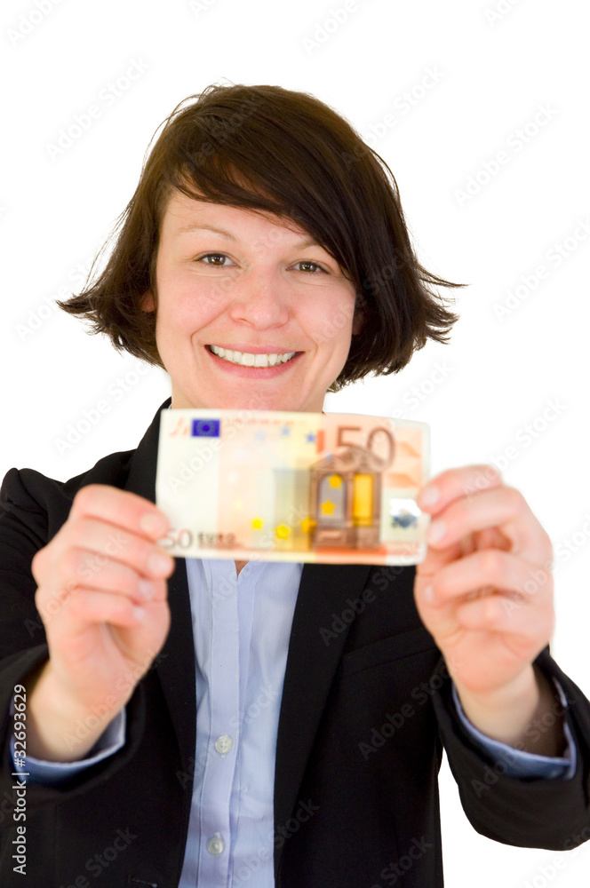 Junge Frau mit Geld Junge Frau mit Geld