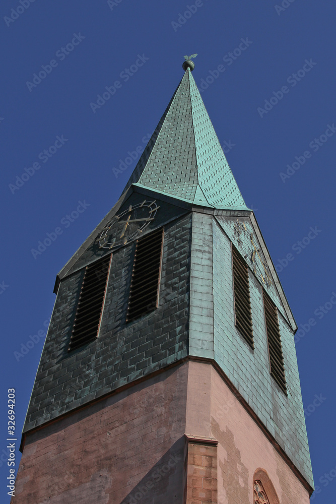 Kirchturm der Peterskirche in Heidelberg Kirchturm der Peterskirche in Heidelberg