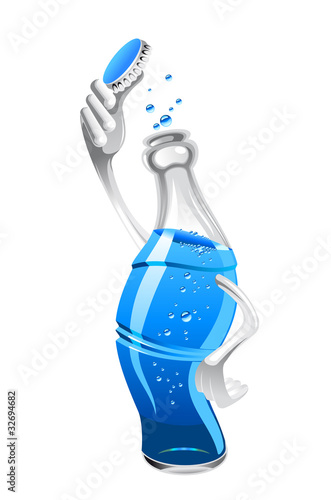 Fresh drink with bubbles