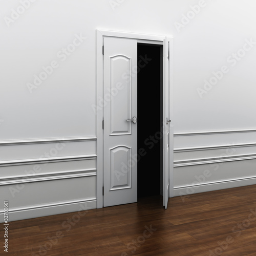 Schilderij op canvas doorway into the darkness of fear
