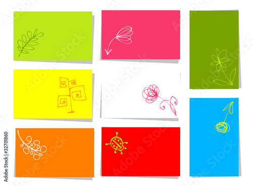 Set of floral cards for your design with place for your text