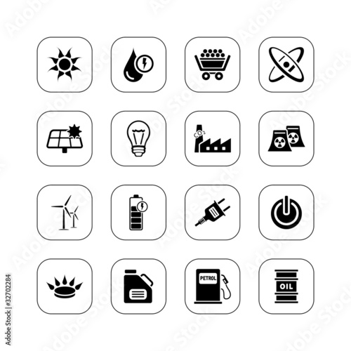 Energy icons - BW series