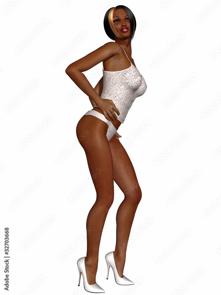 Sexy african woman with sexy lingerie