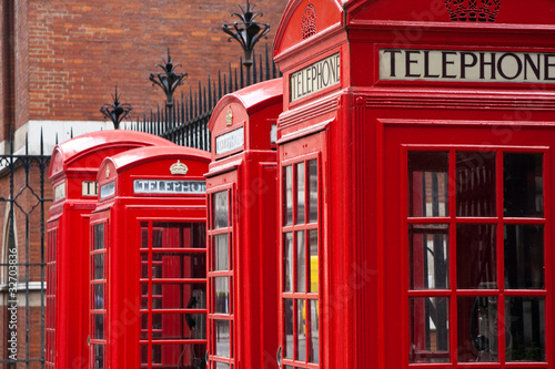 A row of London phone booths © fadamson