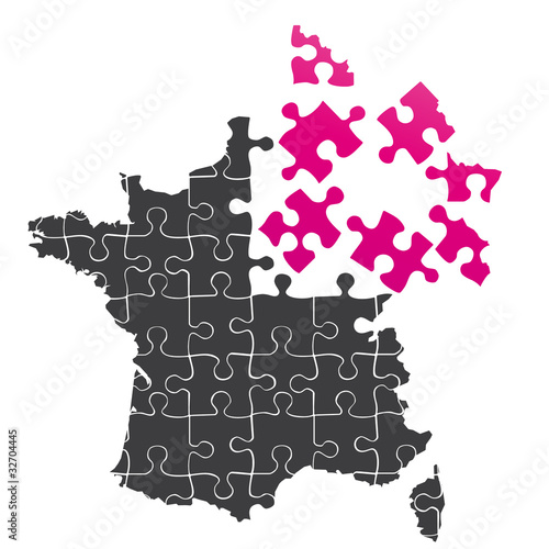 carte de france en puzzle