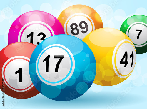 3d bingo or lottery ball background