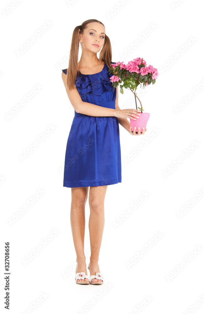 lovely housewife with flower lovely housewife with flower
