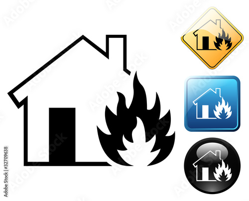 Fire house pictogram and signs