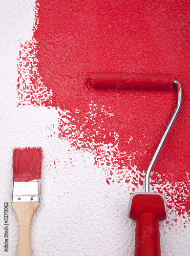 Wand malern mit Pinsel