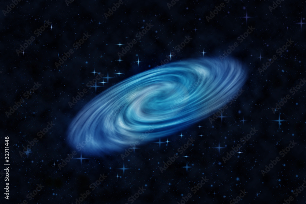 Blue beautiful spiral galaxy