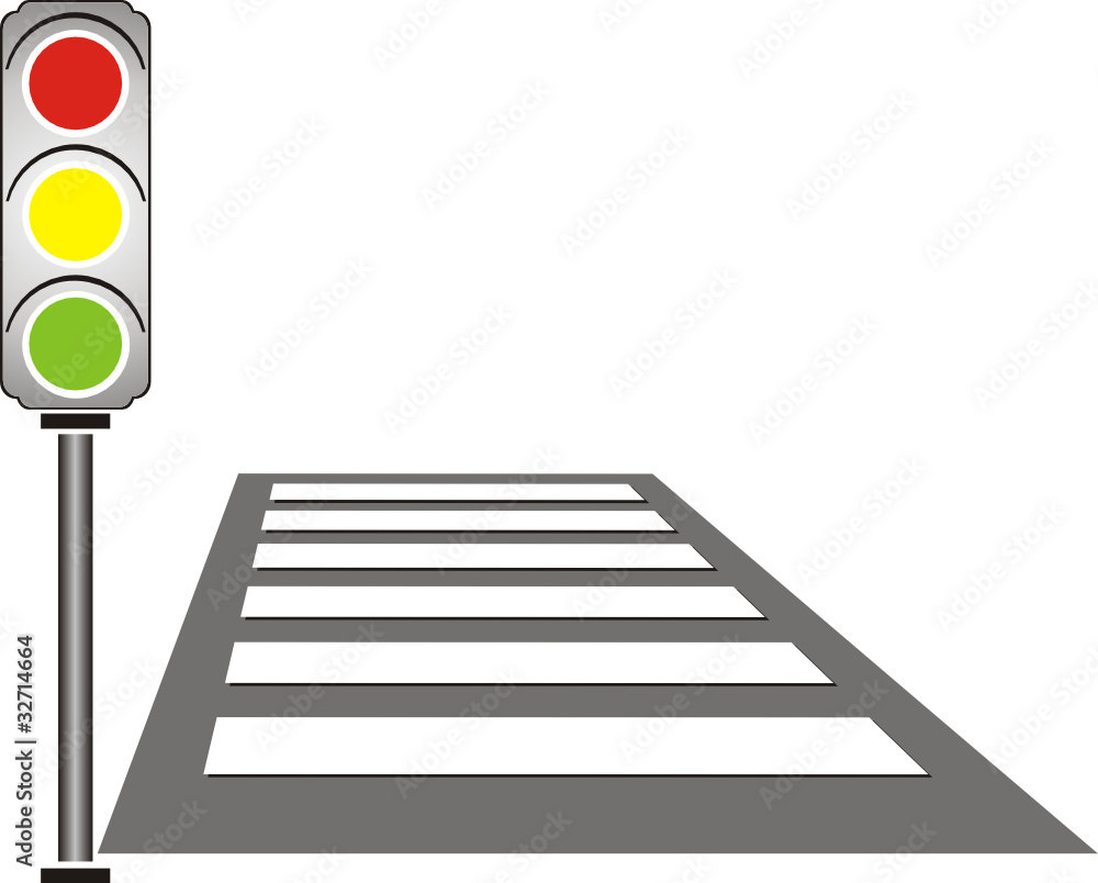 Traffic light on a pedestrian crossing Stock Vector | Adobe Stock